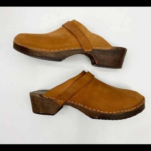 Moheda WOOD CLOGS COGNAC size 8.5 - Picture 4 of 6